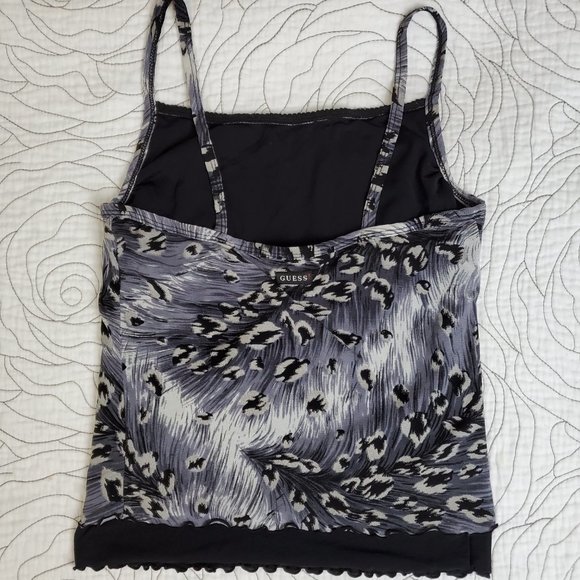 [S] Guess Animal Print Gray Tank Top - Picture 2 of 7